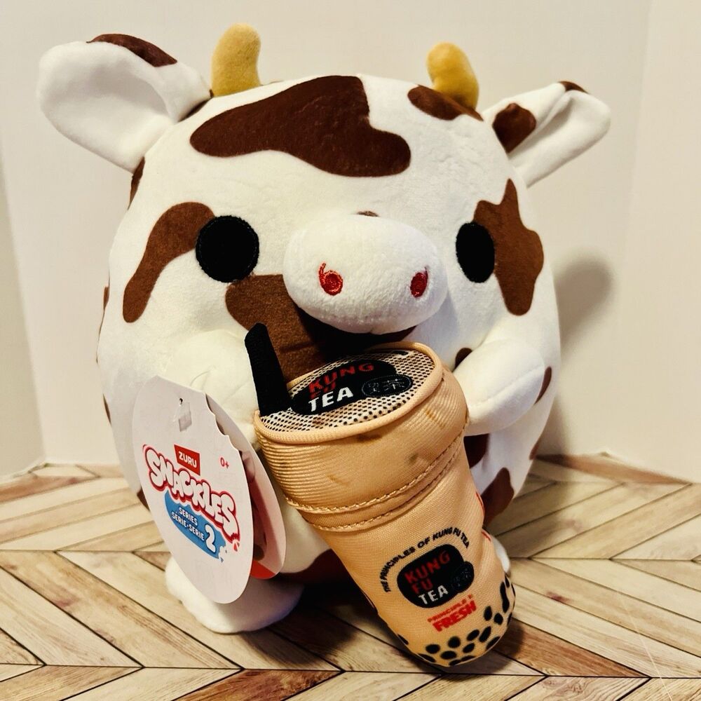 Snackles Bonnie The Cow With Boba‎ Drink 8" Plush Series 2 ZURU